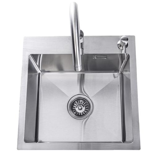 Spoelbak + keukenkraan | Gootsteen | RVS | 44x44cm | Zilver, Huis en Inrichting, Keuken | Keukenelementen, 25 tot 50 cm, Overige kleuren