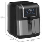 TRUUSK Heteluchtfriteuse 6,5 L 1700W, Met 8 Menus, LED-disp, Verzenden, Nieuw