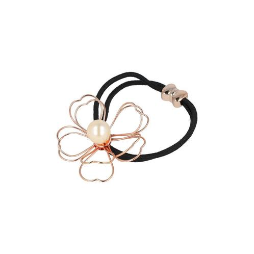 Zwart Haarelastiek met Koper Bloem 5cm – Parel & Metaaldraad, Sieraden, Tassen en Uiterlijk, Uiterlijk | Haarverzorging