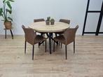 Mooie nieuwe ronde eiken tafel met Vlinder Poot onderstel, Huis en Inrichting, Tafels | Eettafels, Ronde Tafel rond massief eiken 110 100 120 130 140 150 160 180
