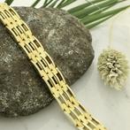 Gouden tank schakelarmband., Sieraden, Tassen en Uiterlijk, Armbanden, Ophalen of Verzenden, Gebruikt, Overige kleuren, Goud