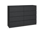 Ladekast  140 cm 8 lades zwart Zwart (Slaapkamer), Huis en Inrichting, Kasten | Ladekasten, 5 laden of meer, Verzenden, Nieuw