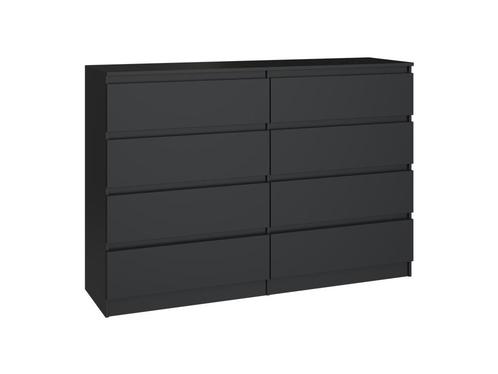 Ladekast  140 cm 8 lades zwart Zwart (Slaapkamer), Huis en Inrichting, Kasten | Ladekasten, Nieuw, 5 laden of meer, Overige houtsoorten