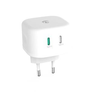 USB C snellader | Nedis | 2 poorten (USB C, 45W, GaN), Telecommunicatie, Mobiele telefoons | Toebehoren en Onderdelen, Nieuw, Verzenden