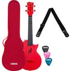 Cascha HH 2280 carbon fiber concert ukelele set rood, Muziek en Instrumenten, Snaarinstrumenten | Overige, Verzenden, Nieuw