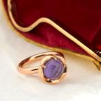 18 Krt. roségouden Catch ring met amethist | BRON, Sieraden, Tassen en Uiterlijk, Gebruikt, Overige kleuren, Ophalen of Verzenden