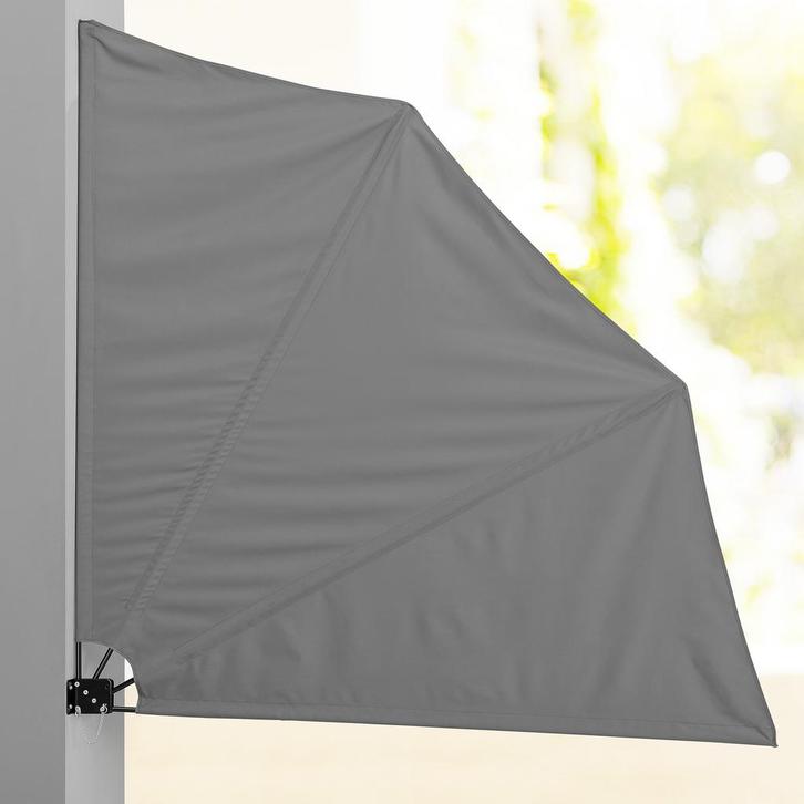 Windscherm balkonscherm opvouwbaar 160x160 cm - grijs, Caravans en Kamperen, Windschermen, Verzenden