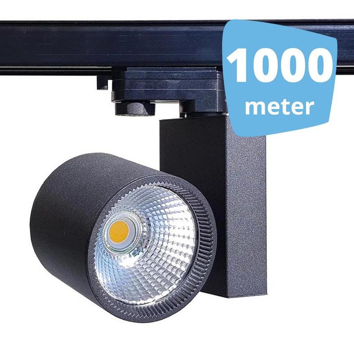 1000x 30W LED Track Spot Spirit Zwart 3500K Warmwit + 1000m, Zakelijke goederen, Kantoor en Winkelinrichting | Winkel en Inventaris