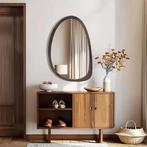 Asymmetrische Wandspiegel –Zwart Houten Frame, Modern Design, Verzenden, Nieuw