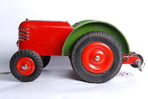Illegible Manufacturer (stamped) - Speelgoed tractor Wooden, Antiek en Kunst, Antiek | Speelgoed