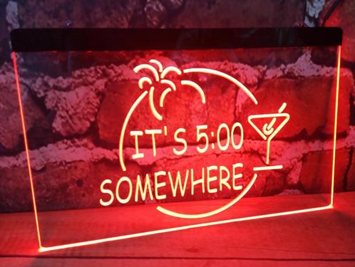 Its 5:00 somewhere neon bord lamp LED verlichting reclame l, Verzamelen, Merken en Reclamevoorwerpen, Nieuw, Verzenden