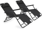 2dekans | 909 Outdoor Set van 2 Ligbedden – Inklapbaar &, Ophalen of Verzenden, Zo goed als nieuw, Zwart