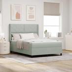 vidaXL Boxspring bed met hoofdeinde Lichtgrijs 140 x 190 cm, Verzenden, Nieuw, Stof