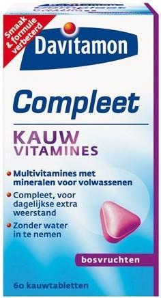 DAVITAMON COMPLEET KAUWVITAMINES BOSVRUCHTEN KAUWTABLETTEN.., Diversen, Overige Diversen, Verzenden