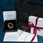 Gouden broche met saffier en parel 14 krt, Ophalen of Verzenden, Nieuw