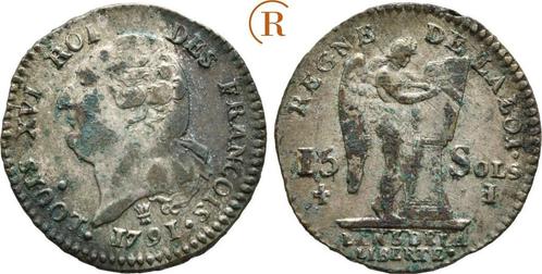 15 Sols Limoges 1791 I Frankreich: Ludwigs Xvi, 1774-1793:, Postzegels en Munten, Munten | Europa | Niet-Euromunten, Verzenden