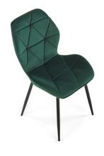 Moderne Eetkamerstoel K453 Groen Fluweel Metaal Frame, Ophalen of Verzenden, Nieuw