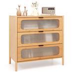 LIVSK Ladekast met 3 Lades - Duurzaam Bamboe met Gehard Glas, Huis en Inrichting, Kasten | Ladekasten, Verzenden, Nieuw