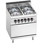 GGM Gastro | Gasfornuis - 21,5 kW - 4 branders - incl. |, Witgoed en Apparatuur, Verzenden, Nieuw, Inbouw