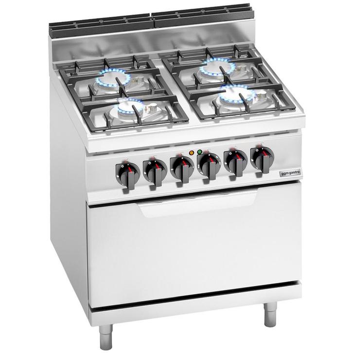GGM Gastro | Gasfornuis - 21,5 kW - 4 branders - incl. |, Witgoed en Apparatuur, Fornuizen, Inbouw, Verzenden