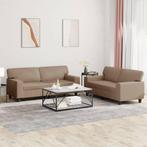 vidaXL 2-delige Loungeset kunstleer cappuccinokleurig, Verzenden, Nieuw, Vierpersoons of meer, Leer