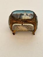 Sieradendoos - Glas, Messing - Kleine sieradendoos, Antiek en Kunst