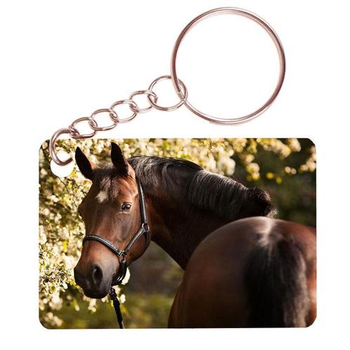 Sleutelhanger 6x4cm - Bruin Paard - Kijkt achterom NIEUW, Verzamelen, Sleutelhangers, Nieuw, Ophalen of Verzenden