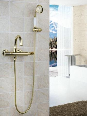 Goud kleurige badkraan Sonse Deluxe met handdouche beschikbaar voor biedingen