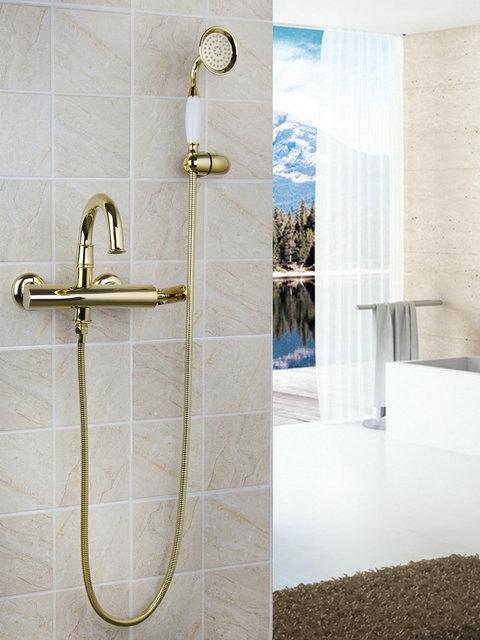 Goud kleurige badkraan Sonse Deluxe met handdouche, Doe-het-zelf en Verbouw, Sanitair, Nieuw, Verzenden