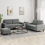 vidaXL 3-delige Loungeset stof donkergrijs, Huis en Inrichting, Banken | Bankstellen, Verzenden, Nieuw, Vierpersoons of meer, Stof