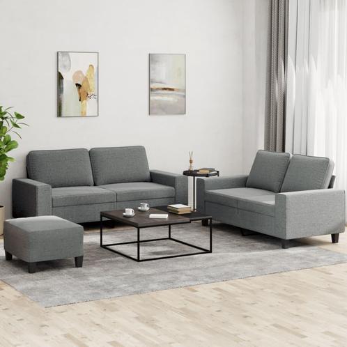vidaXL 3-delige Loungeset stof donkergrijs, Huis en Inrichting, Banken | Bankstellen, Nieuw, Stof, Vierpersoons of meer, Verzenden