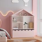 Kinderrek Vestnes in huisvorm 114x91x30 cm wit en roze [en.c, Verzenden, Nieuw