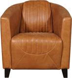Leren kuipstoel - Echt leer, Landelijk, Comfortabel en kies, Huis en Inrichting, Fauteuils, Klassiek, Nieuw, Ophalen of Verzenden