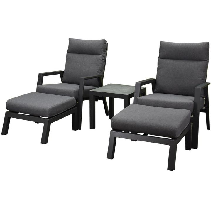 Vegas lounge balkonset 5 delig verstelbaar antraciet, Tuin en Terras, Tuinsets en Loungesets, Nieuw, Aluminium, Ophalen of Verzenden