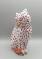 Herend - Figuur - Katze sitzend, Fishnet rot - Porselein, Antiek en Kunst, Antiek | Glas en Kristal