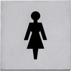 Intersteel Pictogram zelfklevend vierkant 76x76 WC dames rvs, Ophalen of Verzenden, Nieuw
