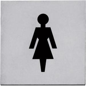 Intersteel Pictogram zelfklevend vierkant 76x76 WC dames rvs, Doe-het-zelf en Verbouw, Hang- en Sluitwerk, Nieuw, Ophalen of Verzenden