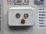 3 pcs Diamant (Natuurlijk gekleurd) - 1.02 ct - Rond Bruin -, Nieuw