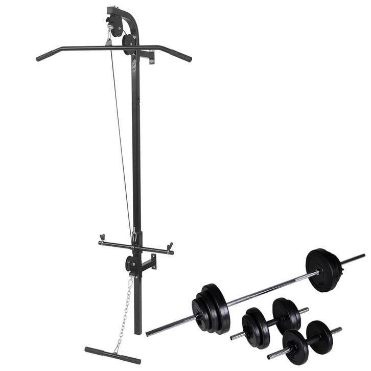 vidaXL Krachttoren voor aan de wand met halterset 30,5 kg, Sport en Fitness, Fitnessmaterialen, Nieuw, Verzenden