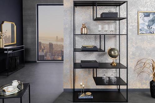 Moderne boekenkast DURA STEEL 180 cm zwarte metalen staande, Huis en Inrichting, Kasten | Overige, Ophalen of Verzenden