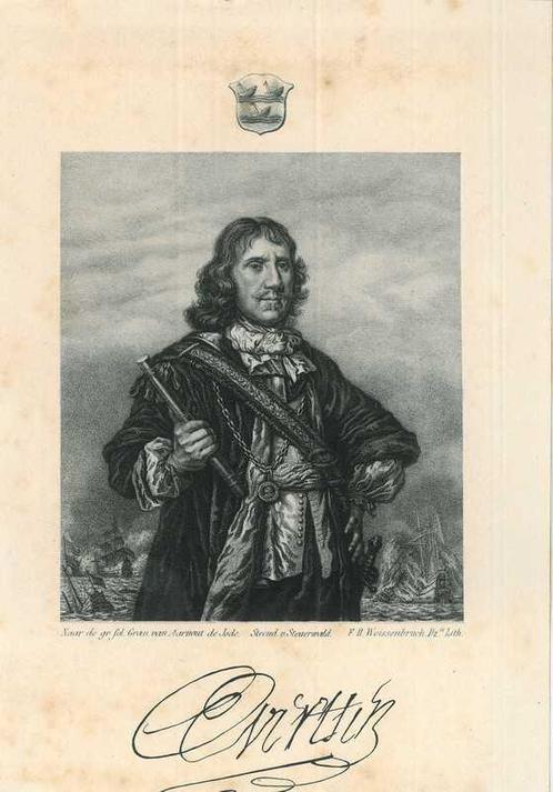 Portrait of Cornelis Evertsen the Younger, Antiek en Kunst, Kunst | Etsen en Gravures