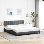 vidaXL Bedframe zonder matras Hanko stof donkergrijs, Eenpersoons, Verzenden, Nieuw, 80 cm