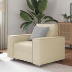 vidaXL Fauteuil 59 cm kunstleer crèmekleurig, Verzenden, Nieuw, Eenpersoons, Stof