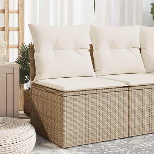 vidaXL Tuinbank zonder armleuning met kussens poly rattan, Tuin en Terras, Tuinsets en Loungesets, Nieuw, Rotan, Verzenden