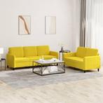 vidaXL 2-delige Loungeset fluweel geel, Huis en Inrichting, Banken | Bankstellen, Verzenden, Nieuw, Vierpersoons of meer, Stof