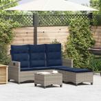vidaXL 3-delige Tuinbankstel met kussens L-vormig poly, Verzenden, Nieuw, Rotan