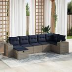 vidaXL 7-delige Loungeset met kussens poly rattan grijs, Tuin en Terras, Tuinsets en Loungesets, Nieuw, Loungeset, 7 zitplaatsen