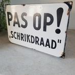 Pas Op! Schrikdraad, Langcat Bussum, 1950 - Reclamebord -