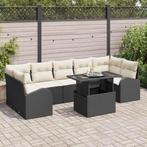 vidaXL Tuin Sofa Set met kussen 8 pcs Zwart Poly riet, Verzenden, Nieuw, Rotan
