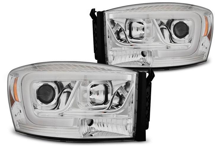 Koplampen | Dodge Ram 2006-2008 | Tube Light chroom, Auto-onderdelen, Verlichting, Nieuw, Dodge, Verzenden